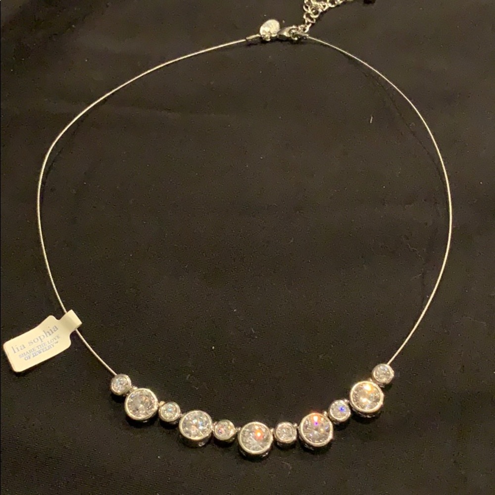 LIA SOPHIA silver and rhinestone necklace BNWT